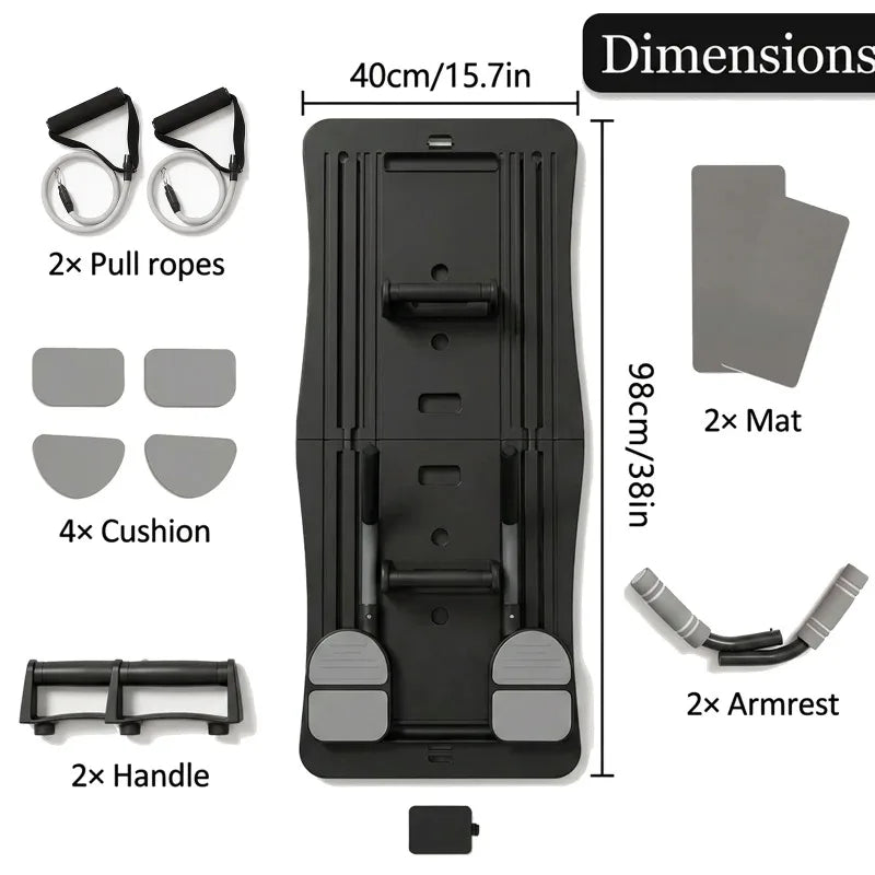 Foldable Home Workout Board With Resistance Bands and Knee Pad