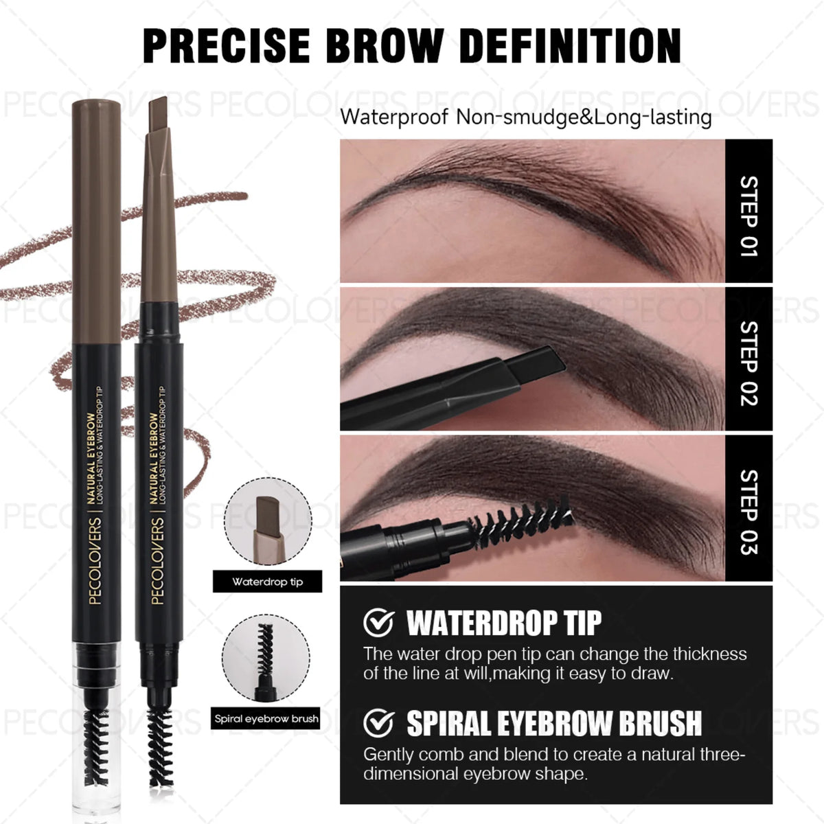 Complete Eye And Brow Makeup Set With Palette And Brushes