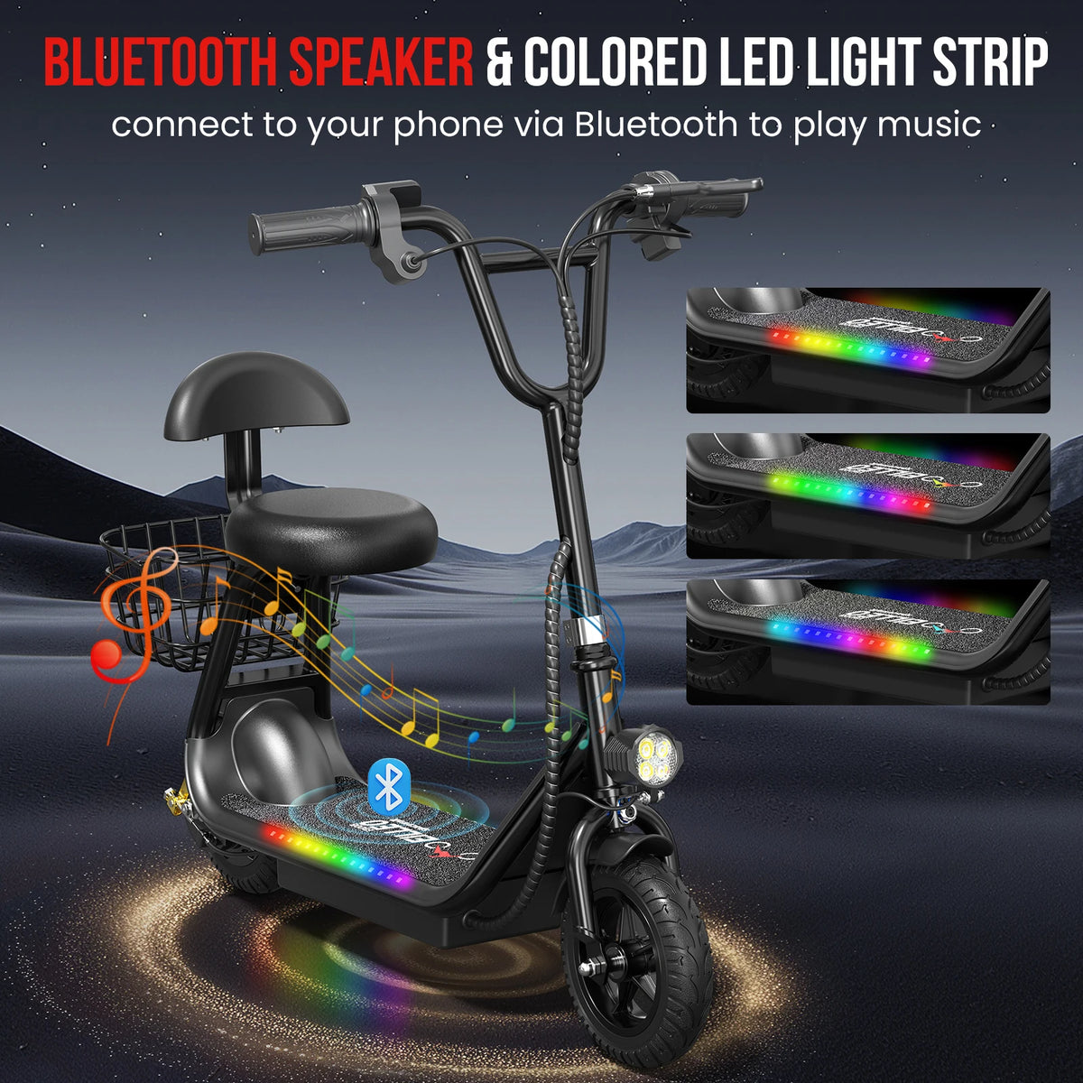 Eilleo Spacewalk Foldable Kids Electric Scooter With Seat