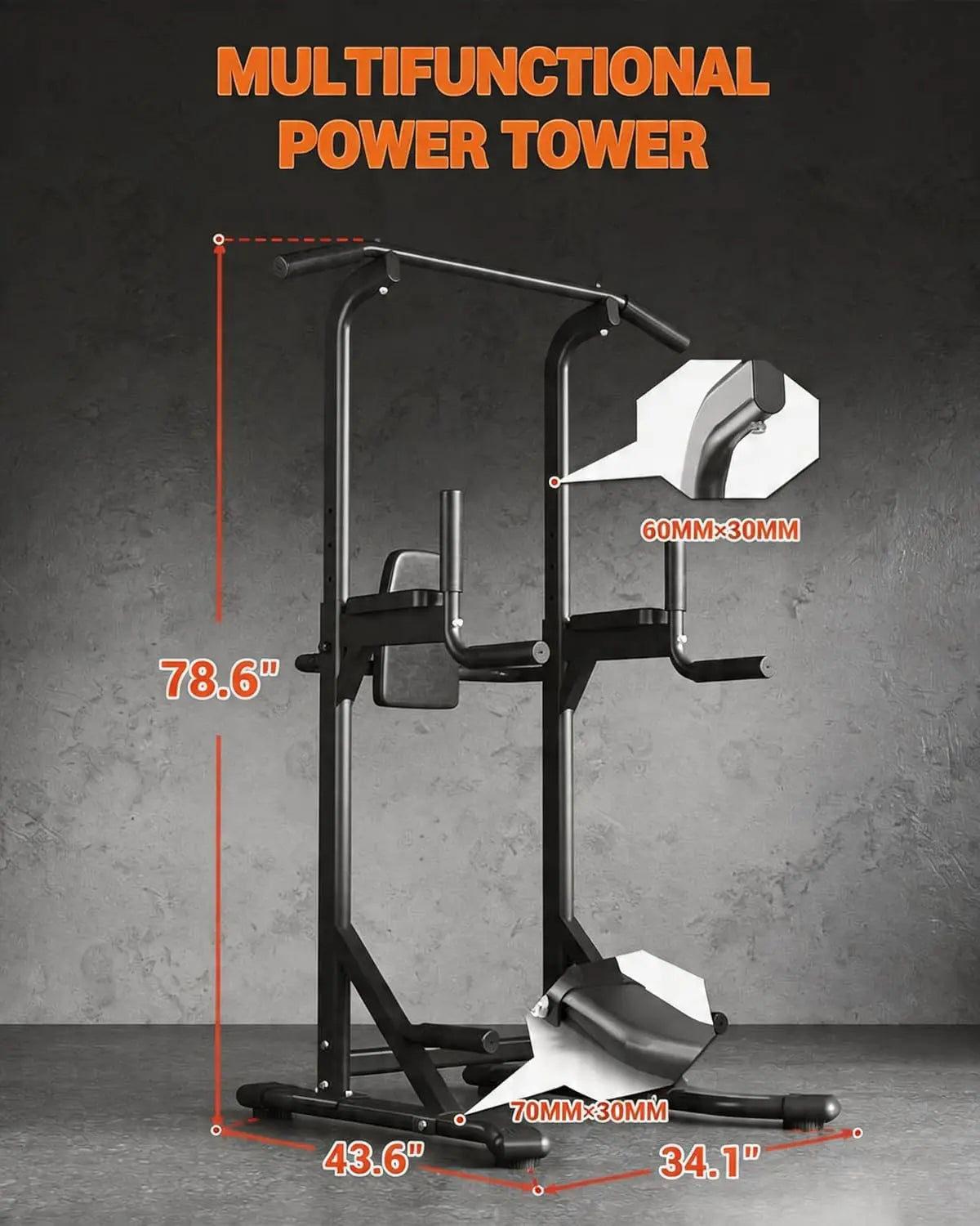 Hmiss Adjustable Power Tower With Dip Station For Home