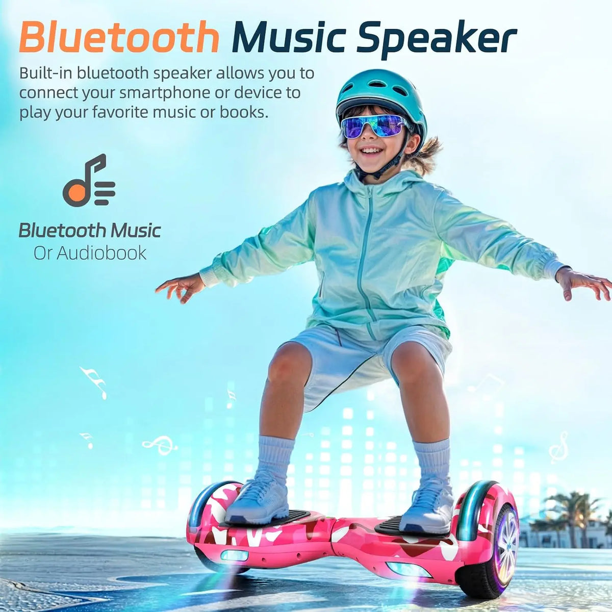Bluetooth Electric Scooter With Dual Motor And LED Lights