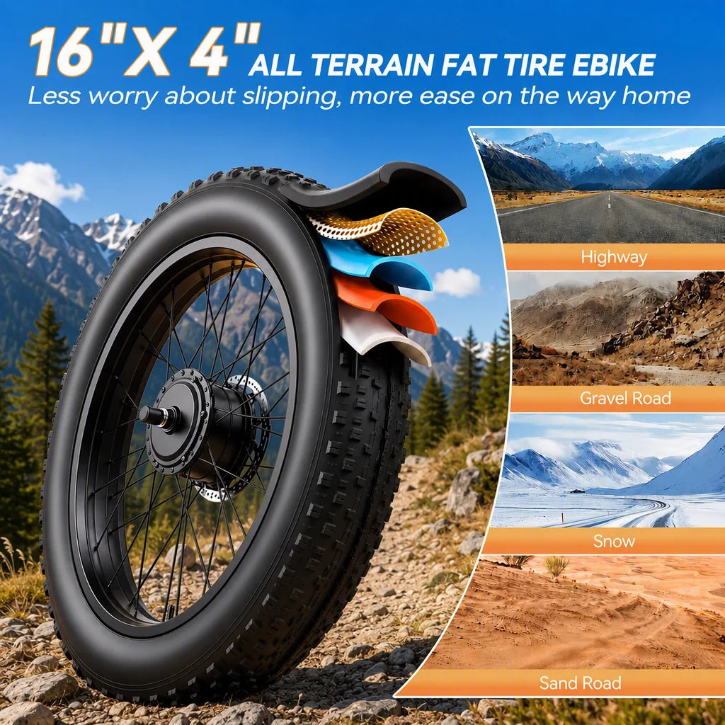 Ikingi S6Pro 1000W Peak Electric All Terrain Bicycle With Suspension