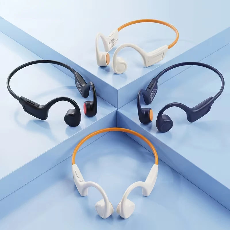 Open-Ear Wireless Bone Conduction Headphones with Microphone for Running