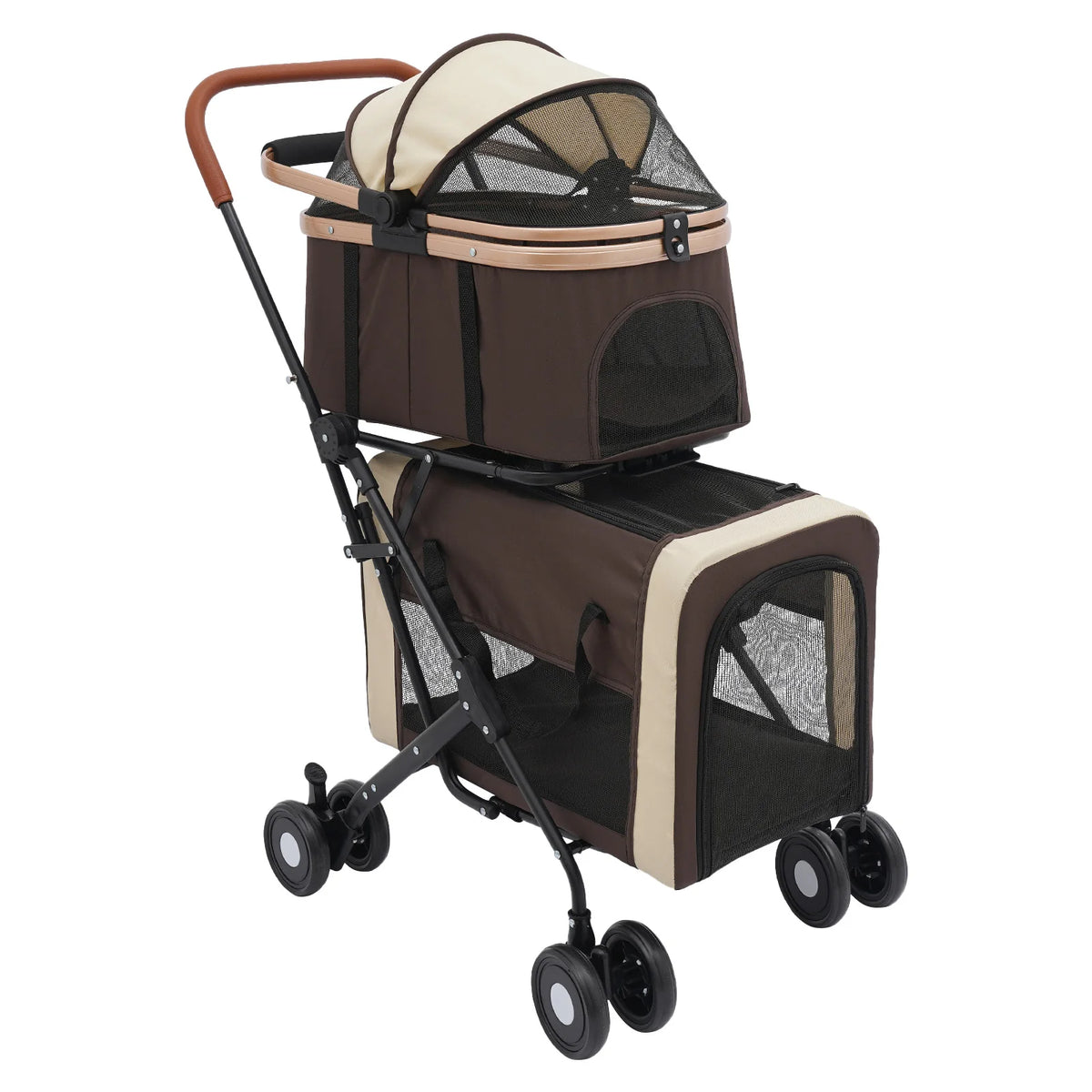 Bymaocar Foldable Two Tier Pet Stroller For Small Dogs