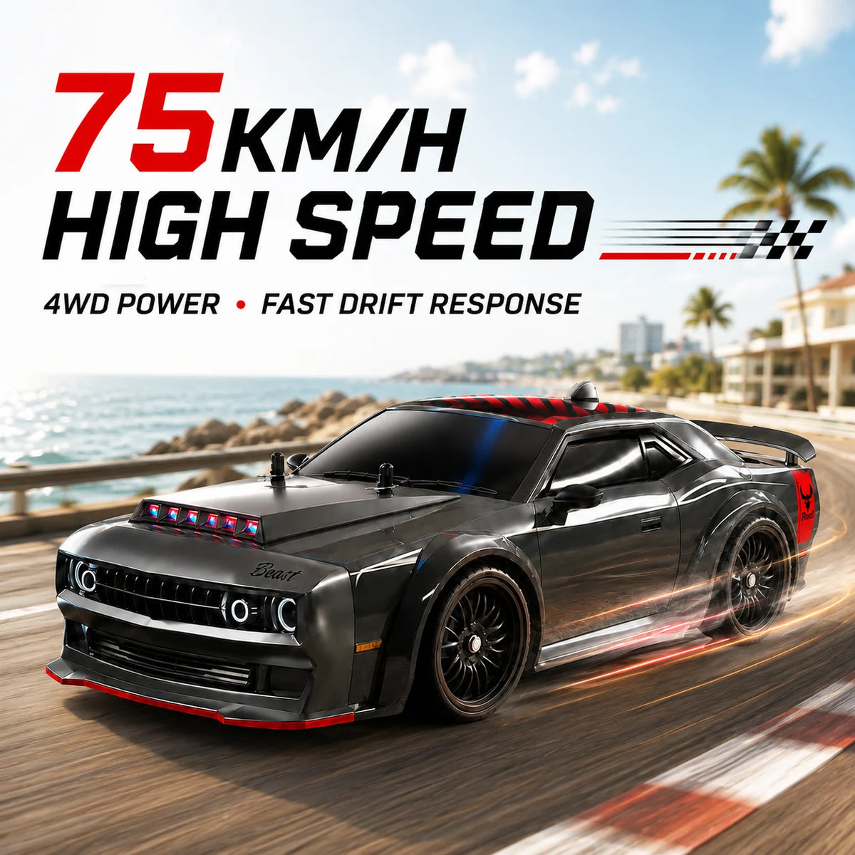 ZNLYRION Brushless 4WD Remote Control Drift Racing Car With Lights