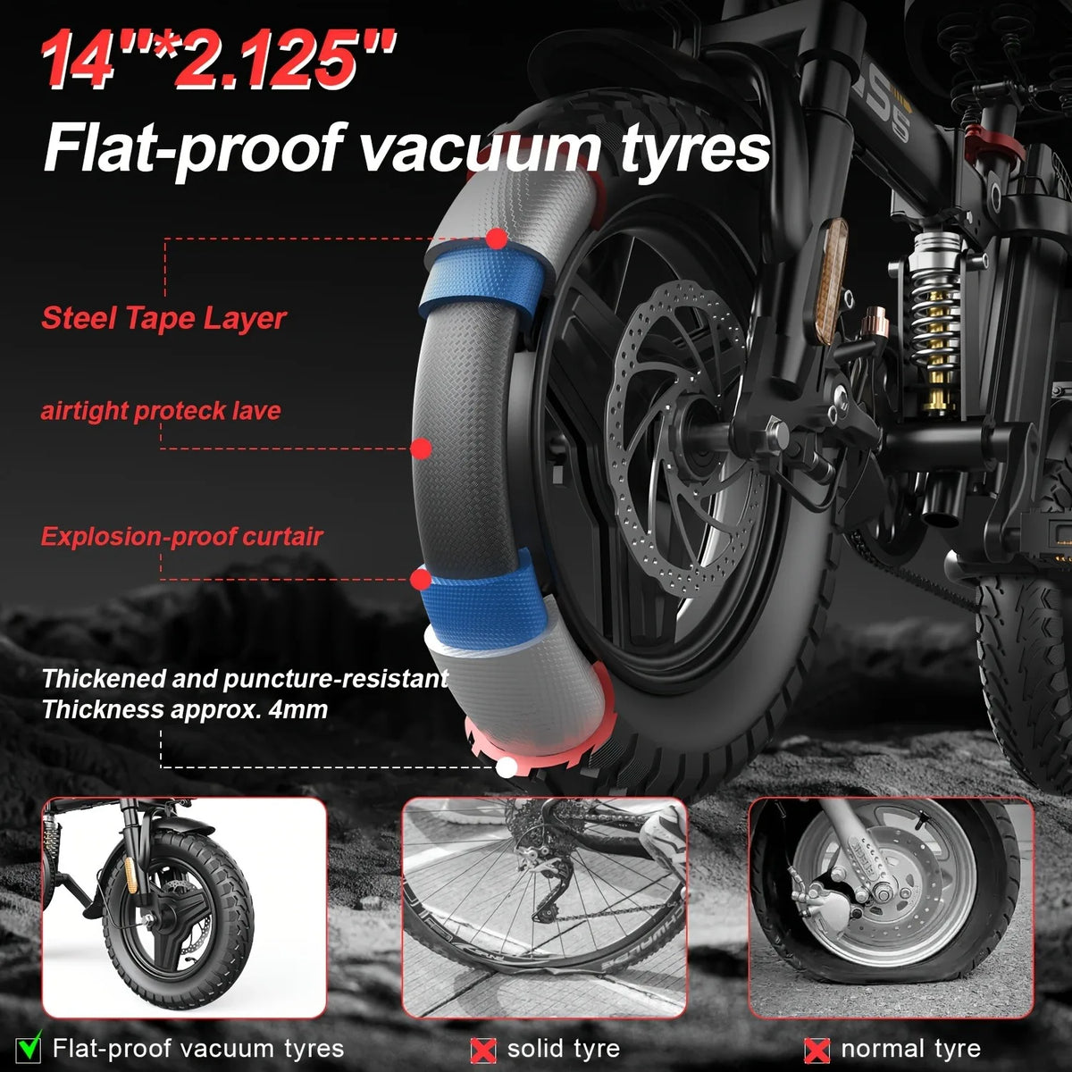 UPlee GS5 Electric Bike Featuring Shock Absorbers And Removable Battery