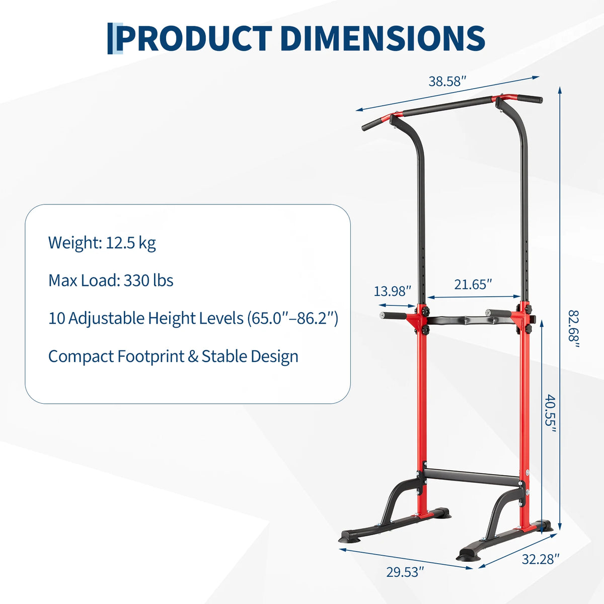 Adjustable Heavy Duty Power Tower For Pull Up And Dip Workout