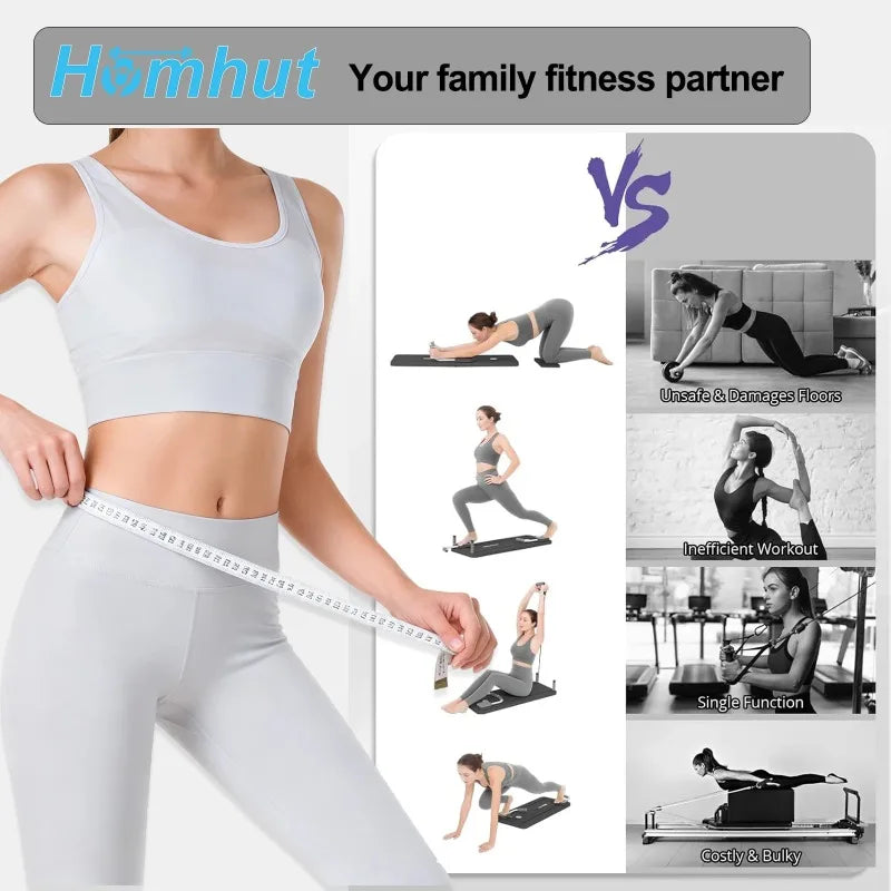 Foldable Home Workout Board With Resistance Bands and Knee Pad