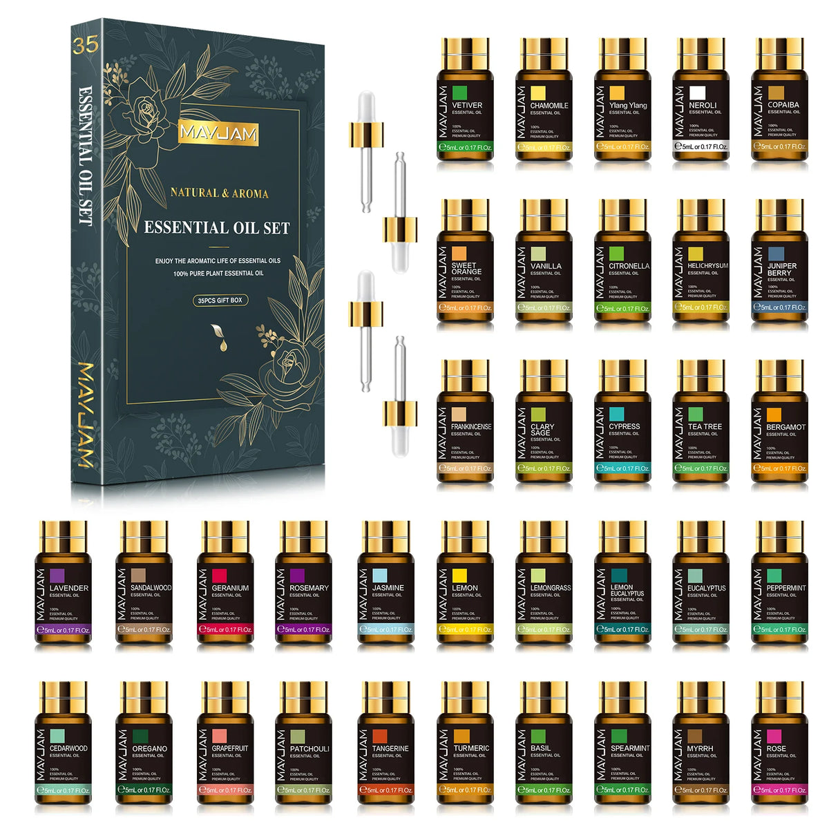 Mayjam Pure Essential Oil Set For Aromatherapy And Diffusers