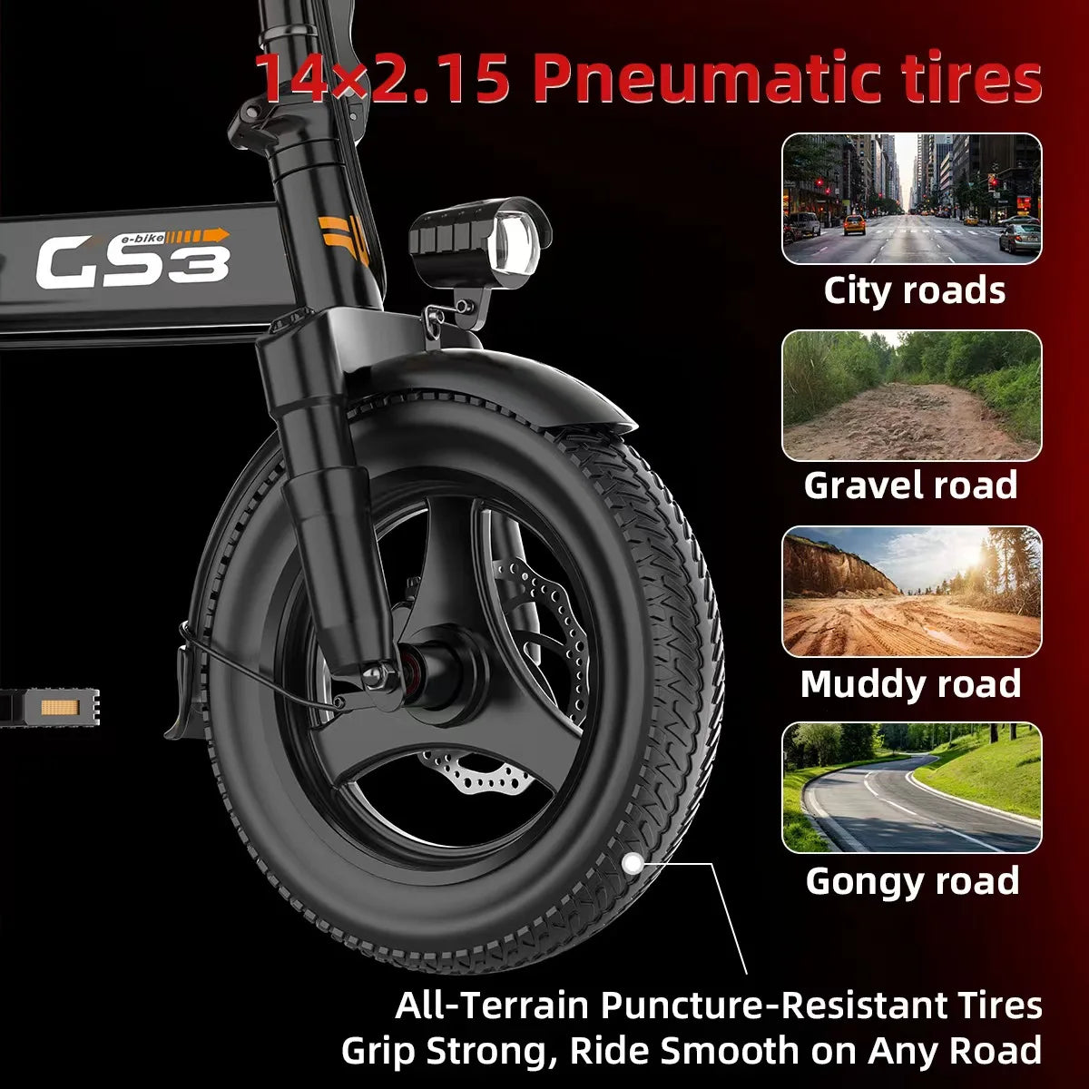 Uplee GS3 Folding Electric Bike For Adult Commuters 500W