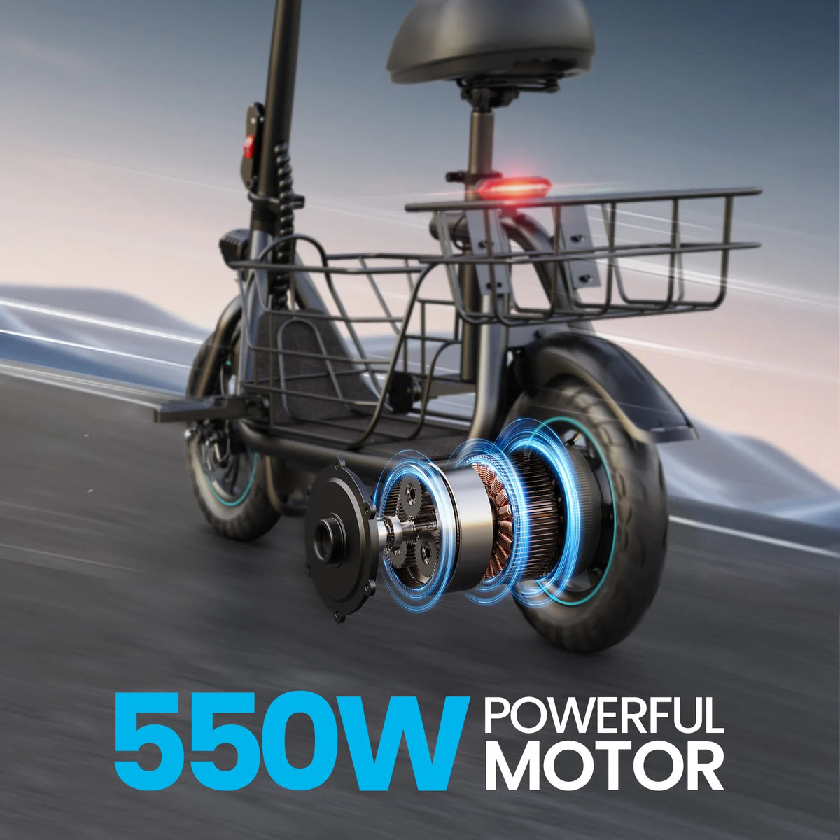 Gyroor Foldable Electric Scooter With Pet Basket For Adults