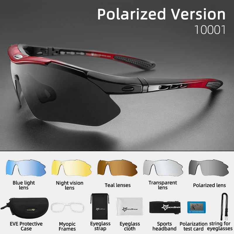 Rockbros Polarized Cycling Sunglasses With UV400 Lens Protection