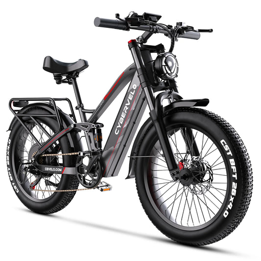 Cybervelo 5000W Fat Tire Electric Bike All Terrain Commuter Seven Speed