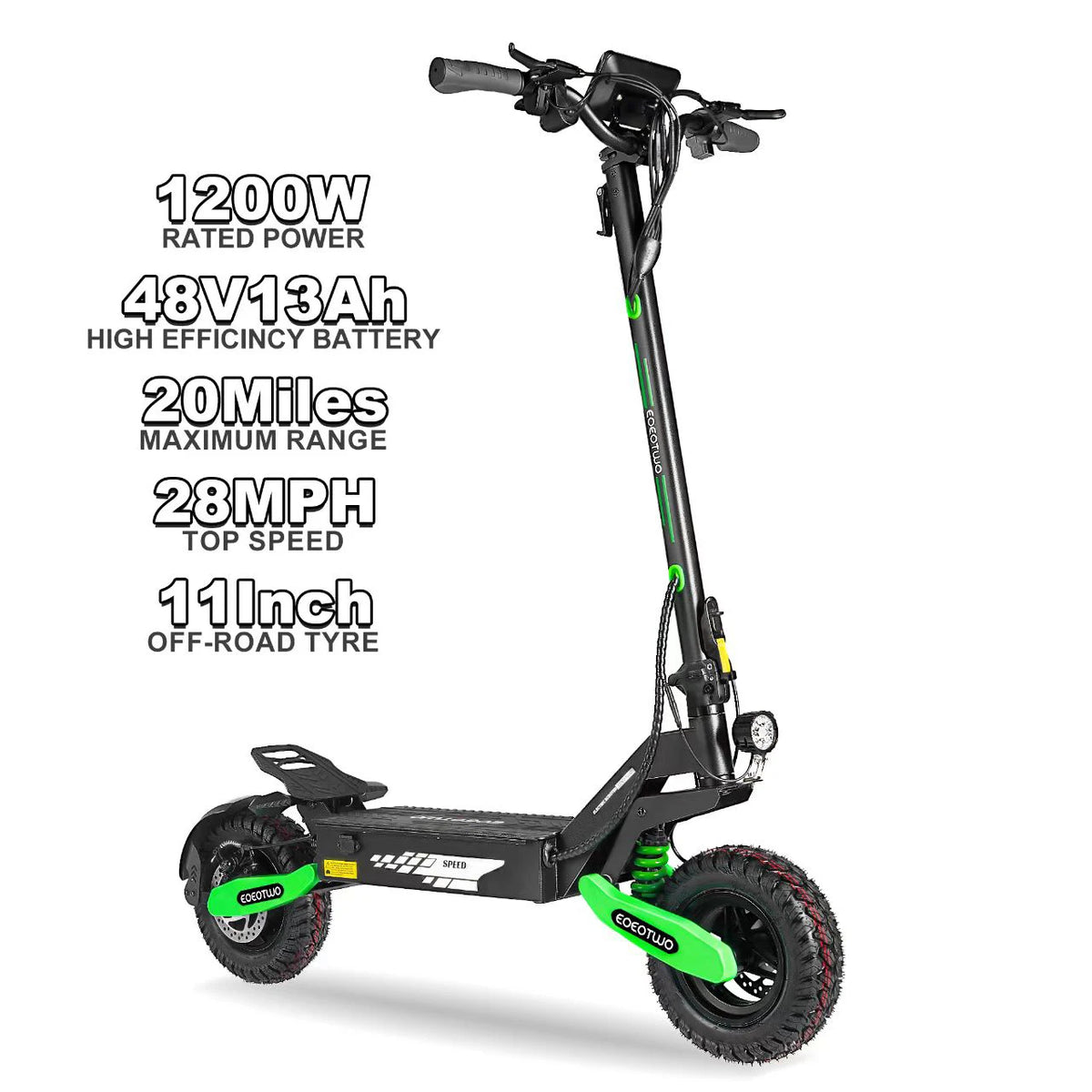 EOEOTWO 1200W Off Road Electric Scooter For Adults Foldable