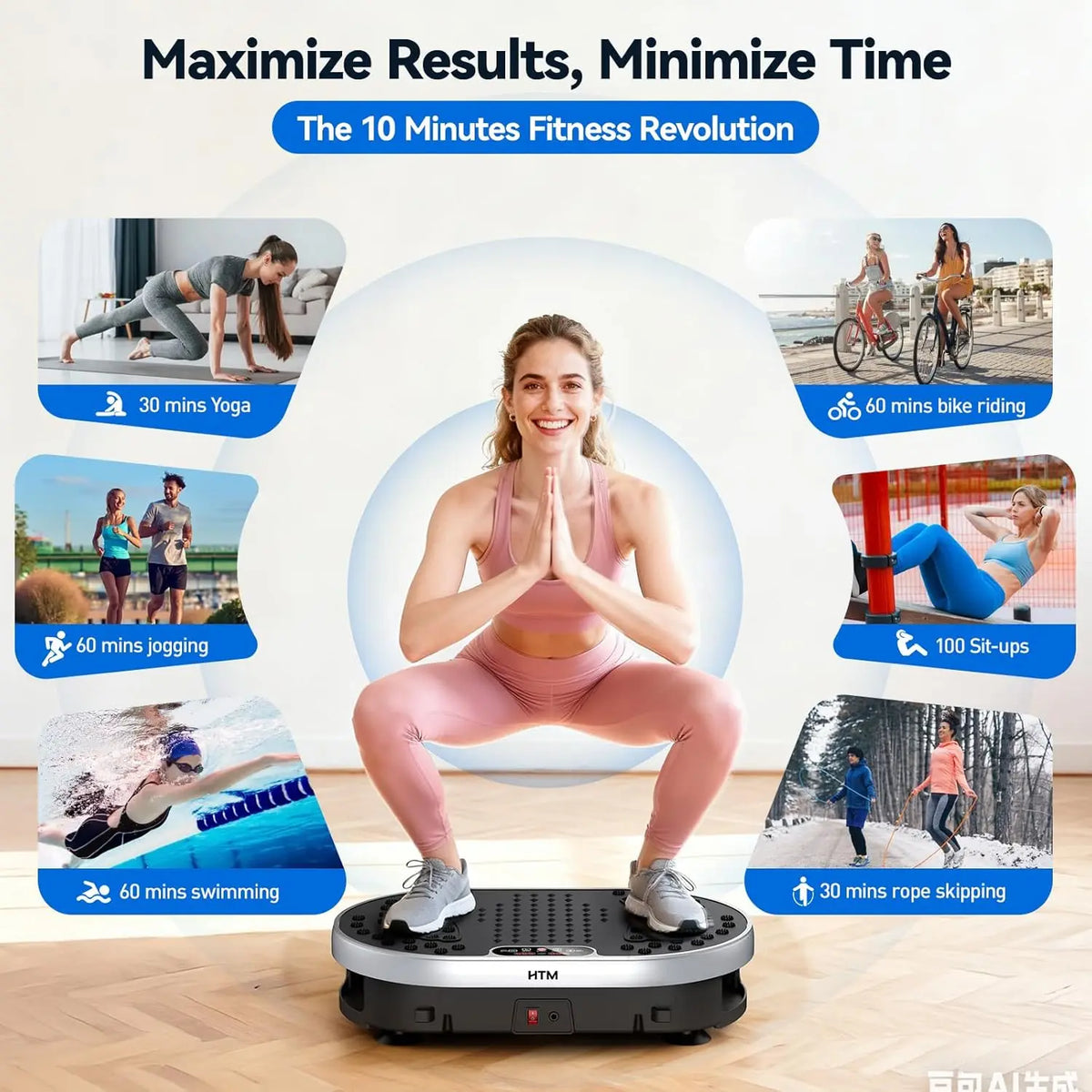 HTM Vibration Plate Exercise Machine For Home Workout Fitness