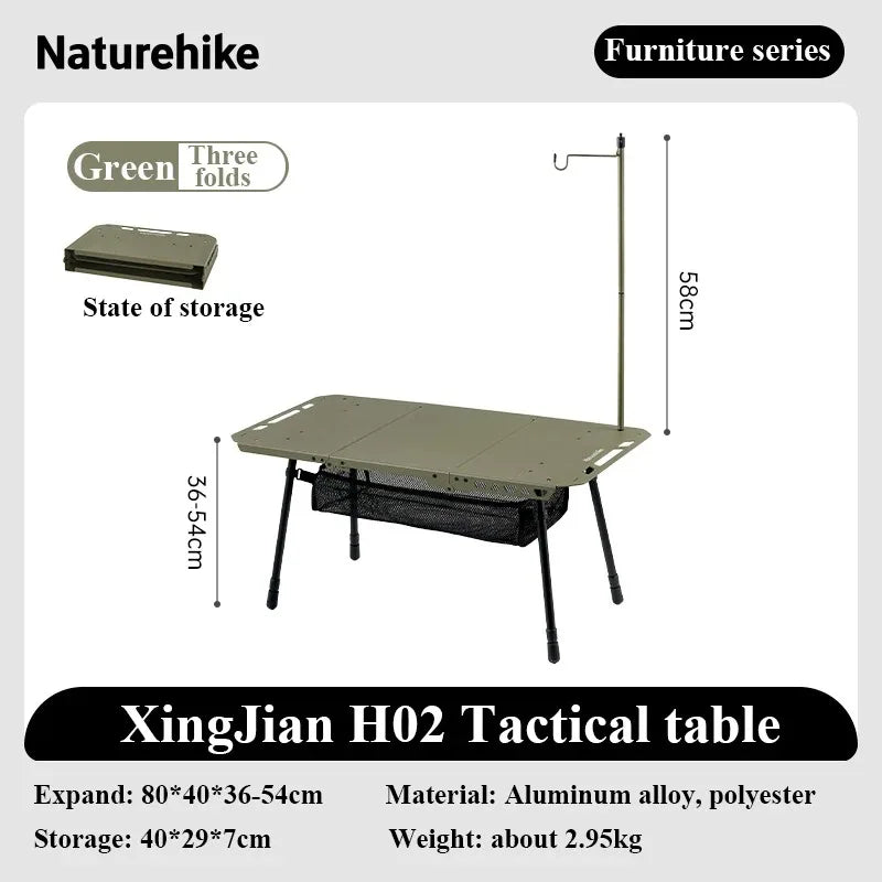 Naturehike H02 IGT Height Adjustable Aluminum Camping Table