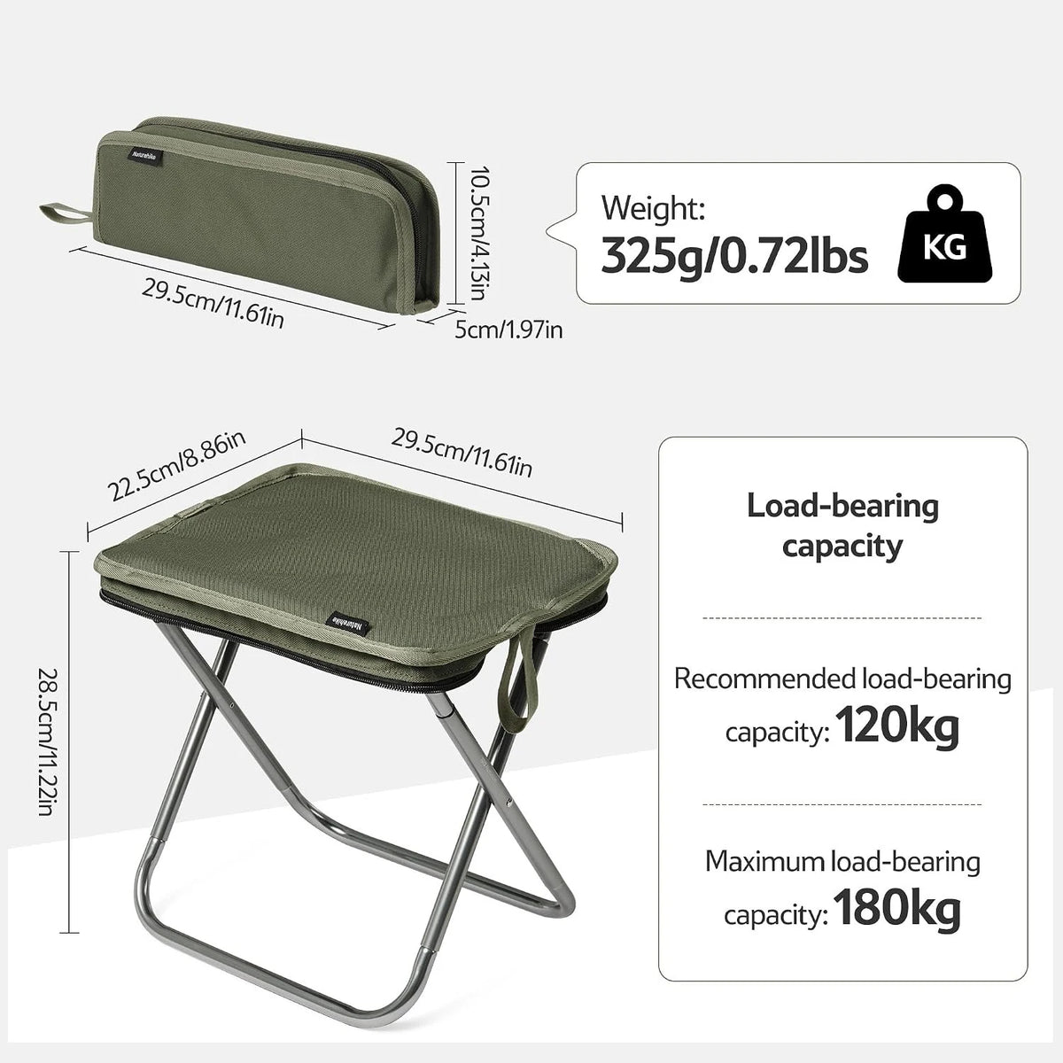 Naturehike Foldable Backpack Stool Lightweight Portable Outdoor Seat