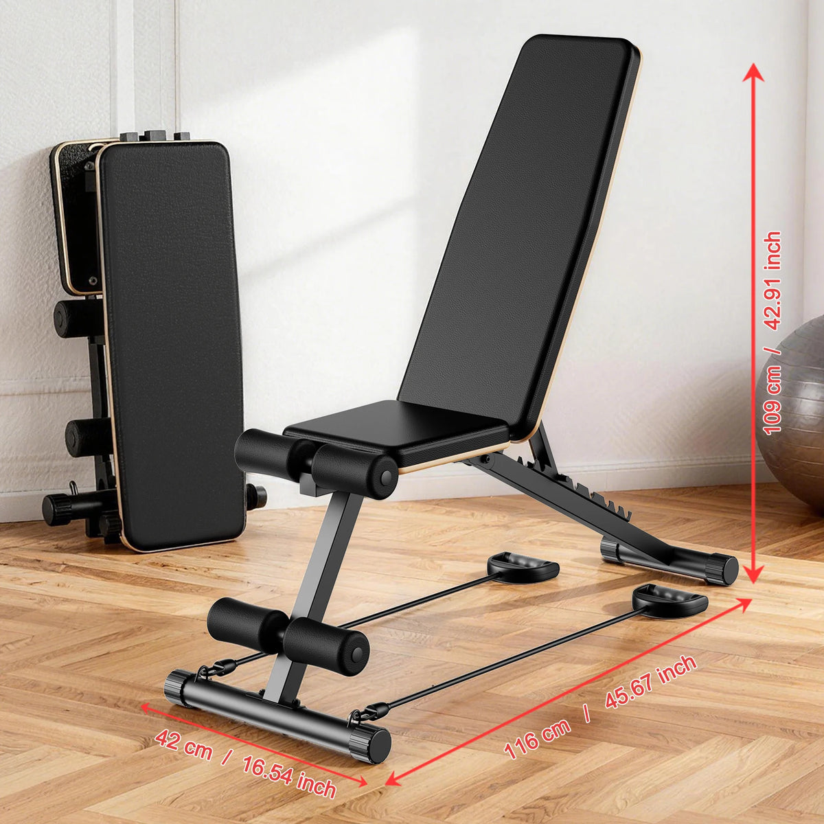 Multifunctional Adjustable Foldable Dumbbell Gym Weight Bench