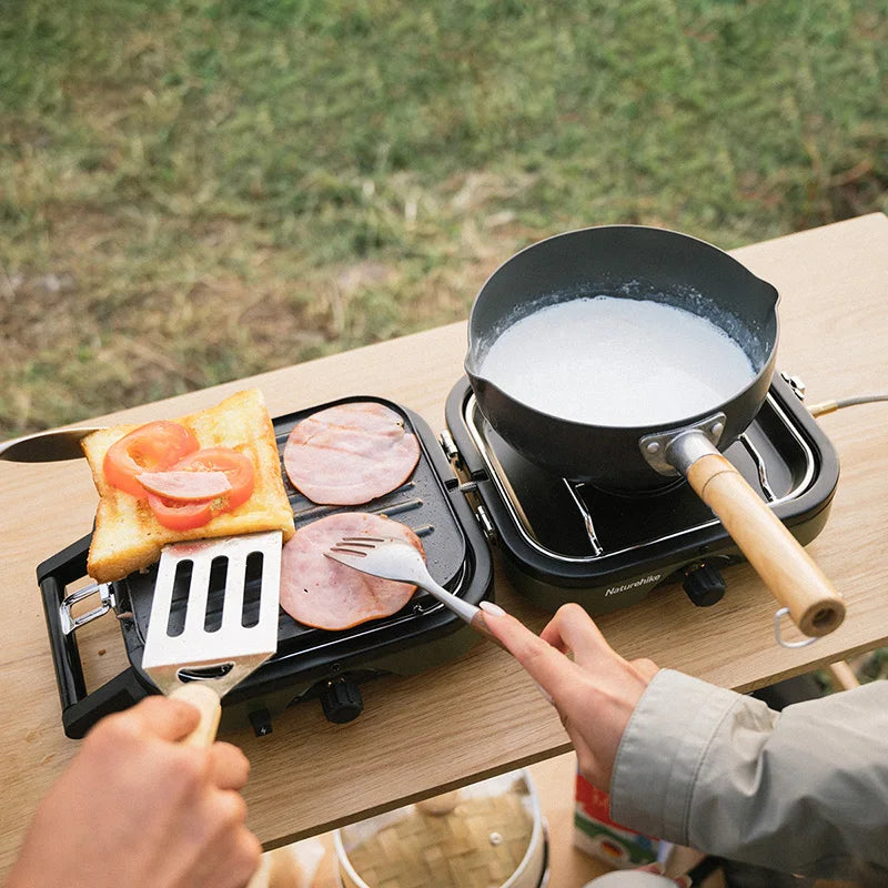Naturehike Portable Folding Dual Burner Camping Gas Stove with Griddle
