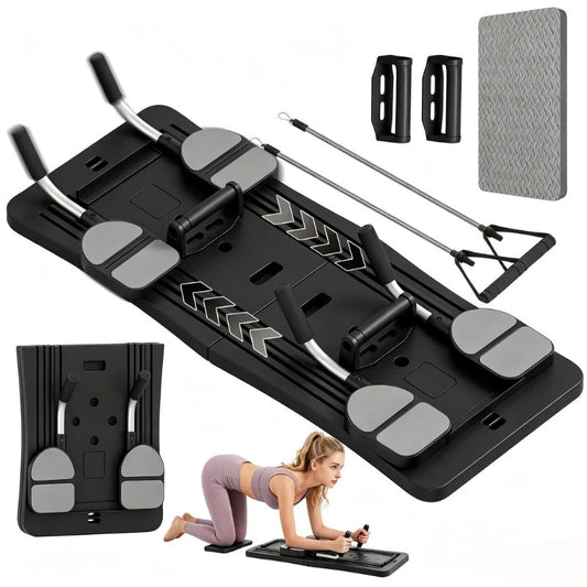 Foldable Home Workout Board With Resistance Bands and Knee Pad