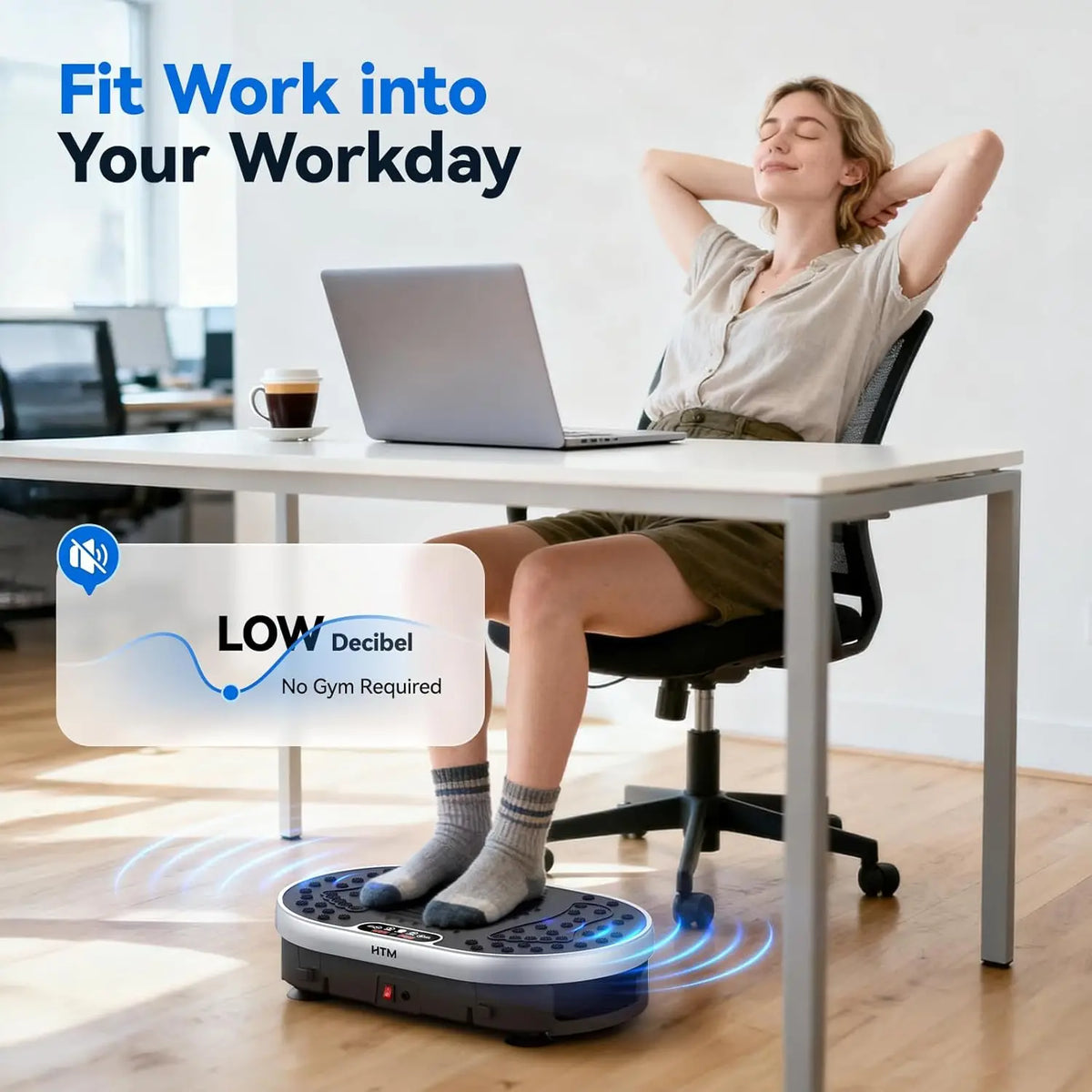 HTM Vibration Plate Exercise Machine For Home Workout Fitness