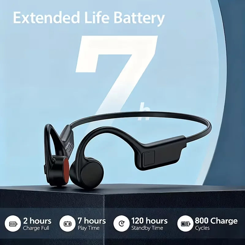 Open-Ear Wireless Bone Conduction Headphones with Microphone for Running