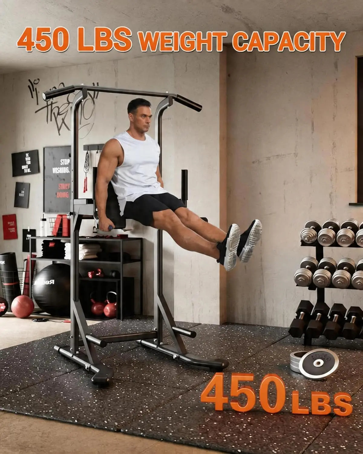 Hmiss Adjustable Power Tower With Dip Station For Home