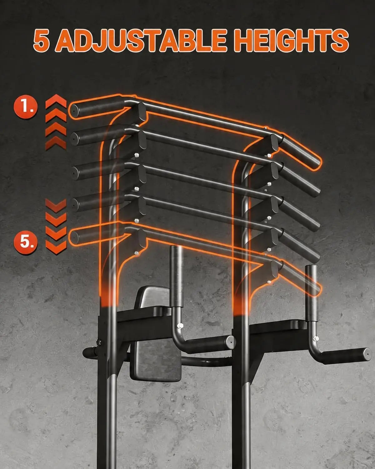 Hmiss Adjustable Power Tower With Dip Station For Home