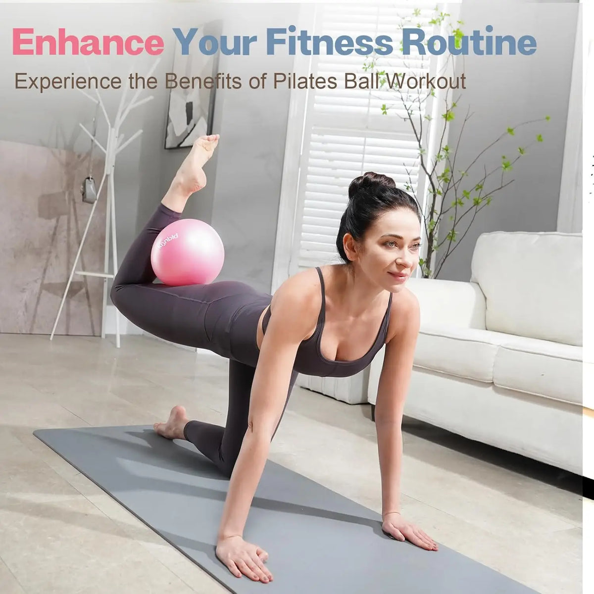 Kisnbld Mini Pilates Exercise Ball For Home Fitness Core Training