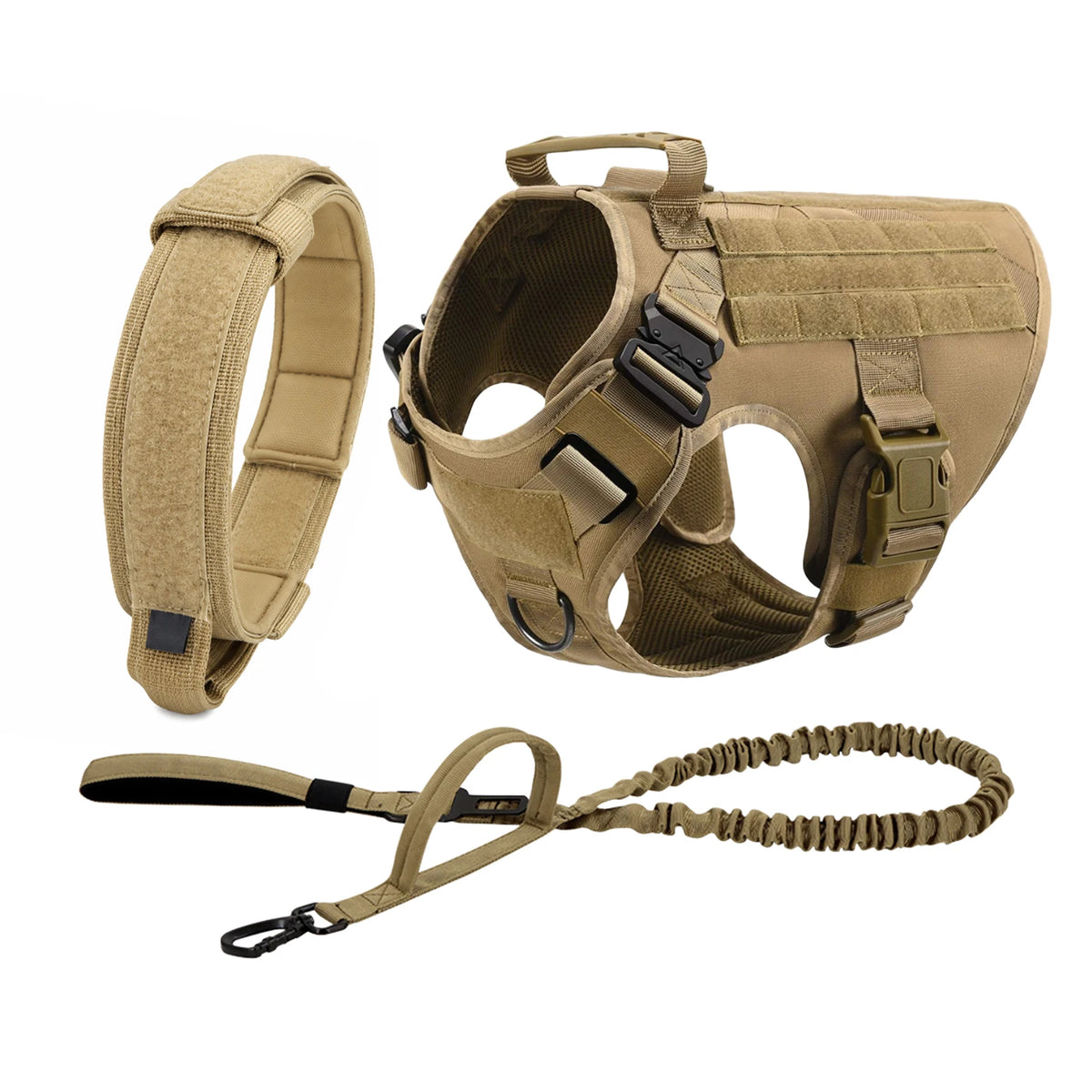 PETRAVEL Tactical Molle Dog Harness With Quick Release Buckle
