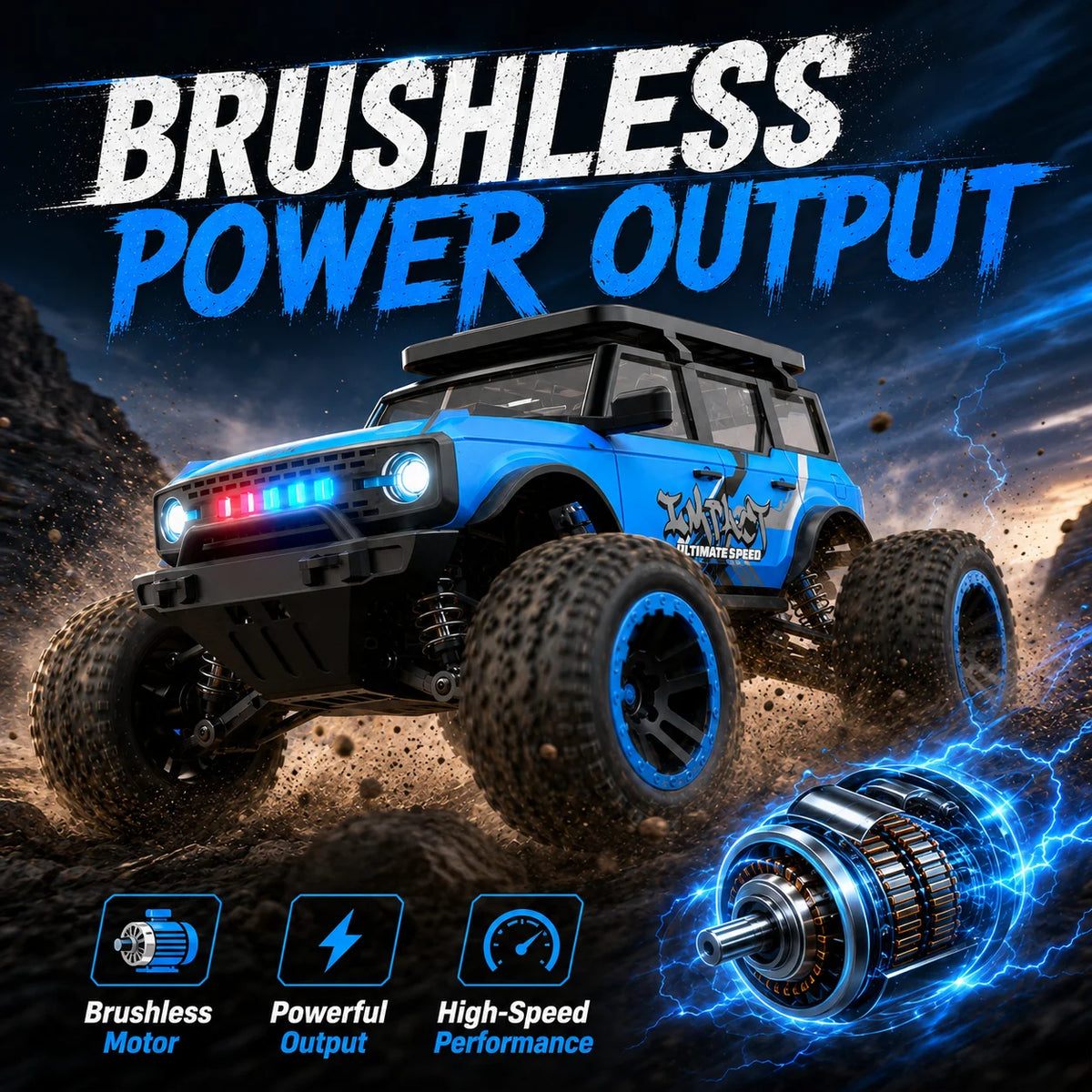 ZNLYRION 4WD RC Truck With Independent Suspension And LED Lights