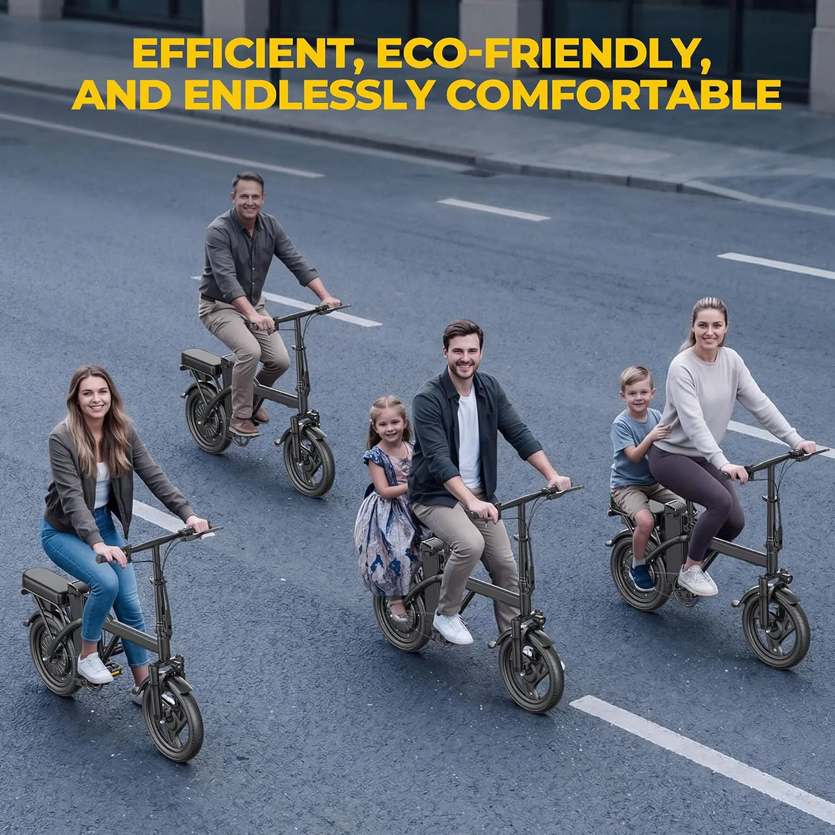 AOVOPRO Foldable Mini Electric Bike Dual Seat Long Range