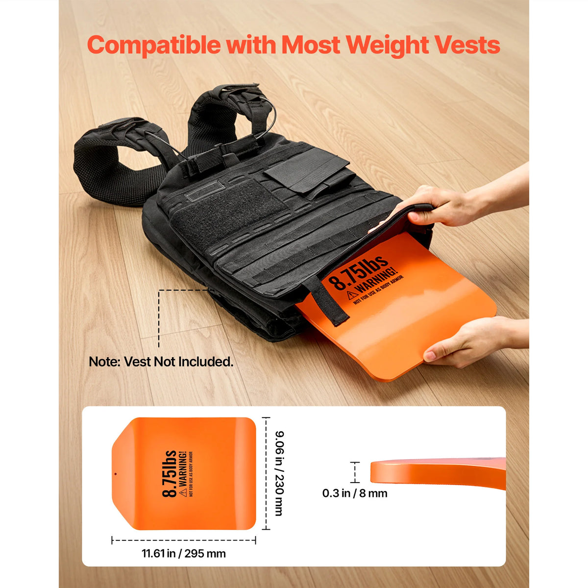 SucceBuy Curved Steel Weight Vest Plates for Fitness Training