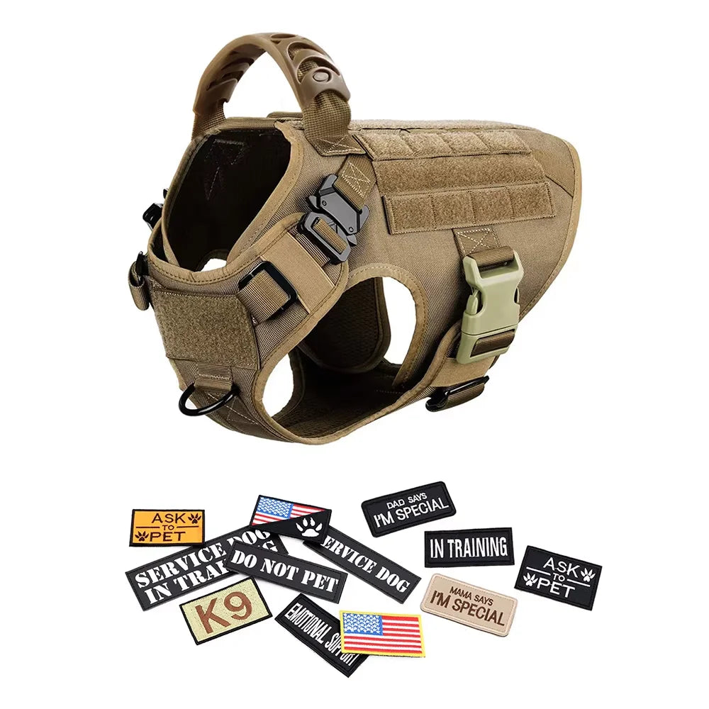 PETRAVEL Tactical Dog Harness Vest With Quick Release Buckles