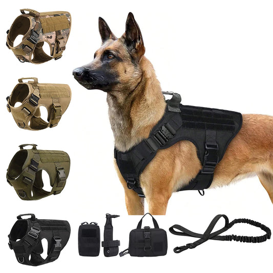 PETRAVEL Tactical Molle Dog Harness With Quick Release Buckle