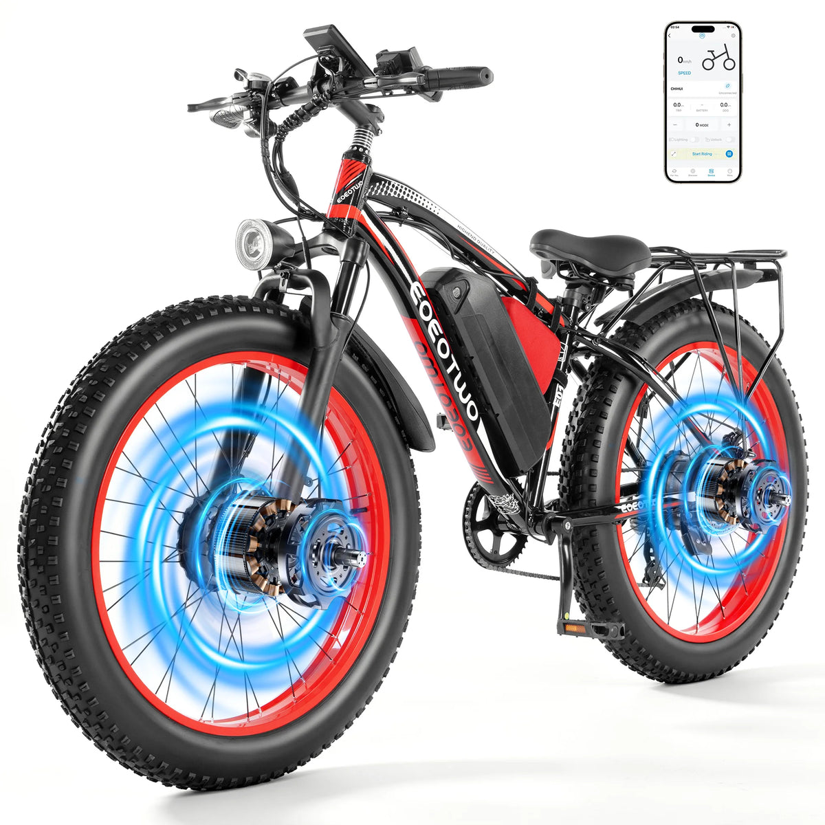 Eoeotwo Electric Fat Tire Bicycle With Long Range Lithium Battery