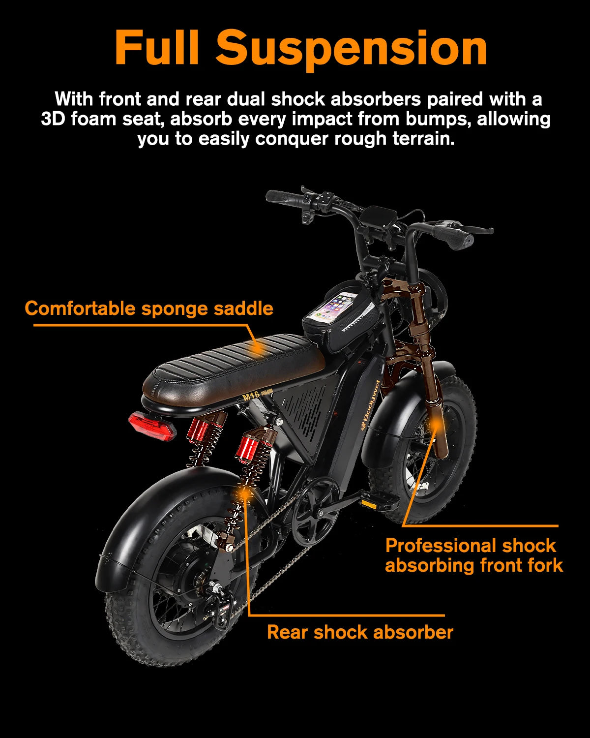 Bodywel 48V Fat Tire Electric Bike For Adults All Terrain