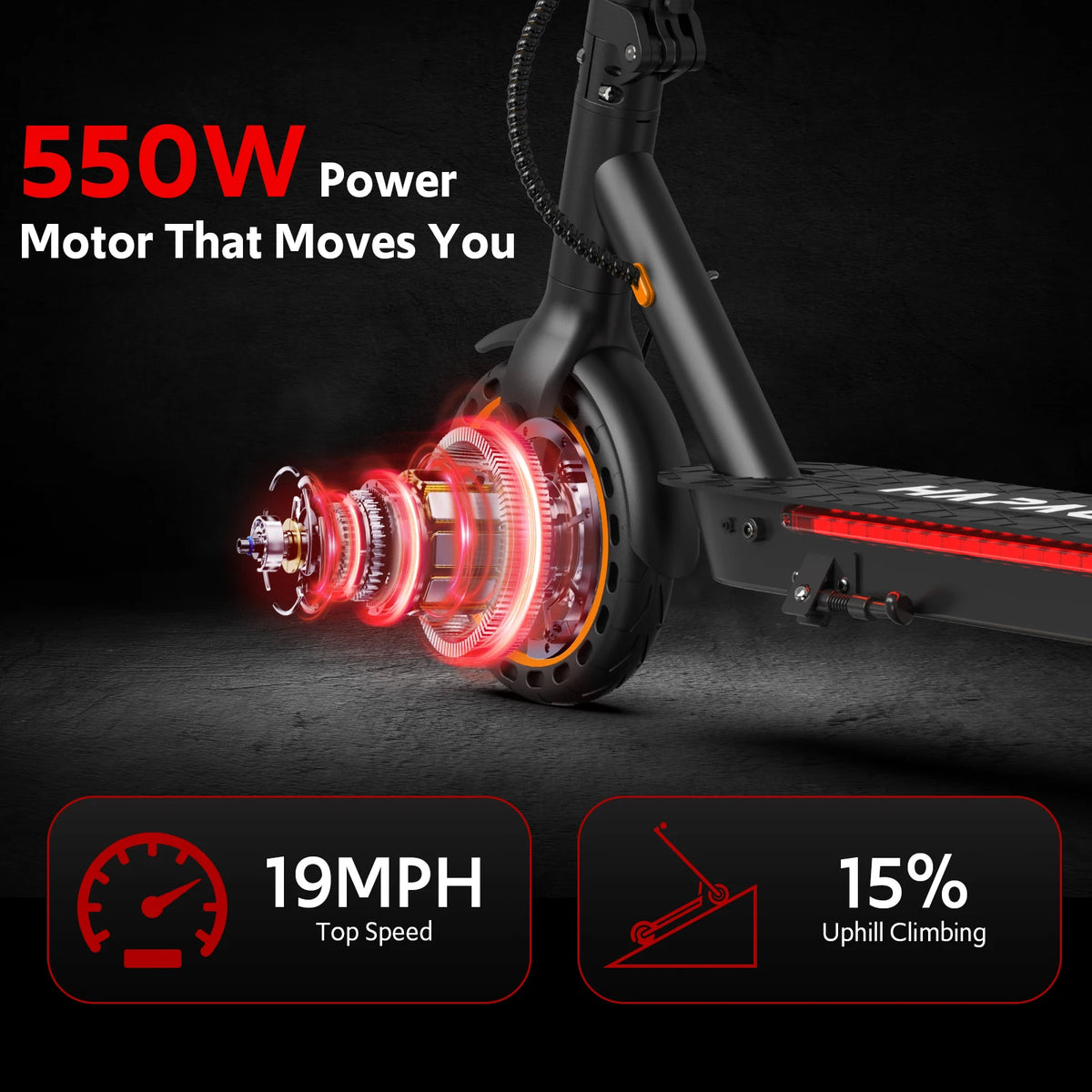 Osboo 550W Adult Folding Electric Scooter With Integrated Lights