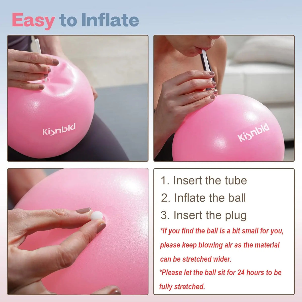 Kisnbld Mini Pilates Exercise Ball For Home Fitness Core Training