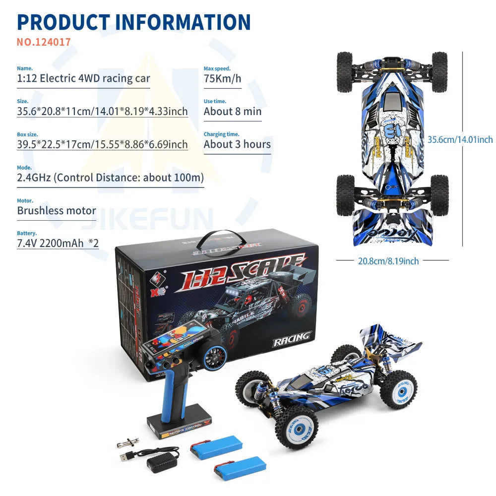 Wltoys 124017 4Wd Brushless Rc Dirt Bike Remote Control Vehicle