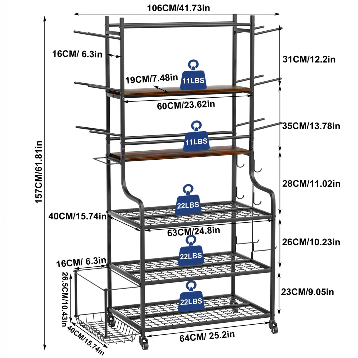 Mobile Gym Storage Rack On Wheels For Yoga Mats And Equipment