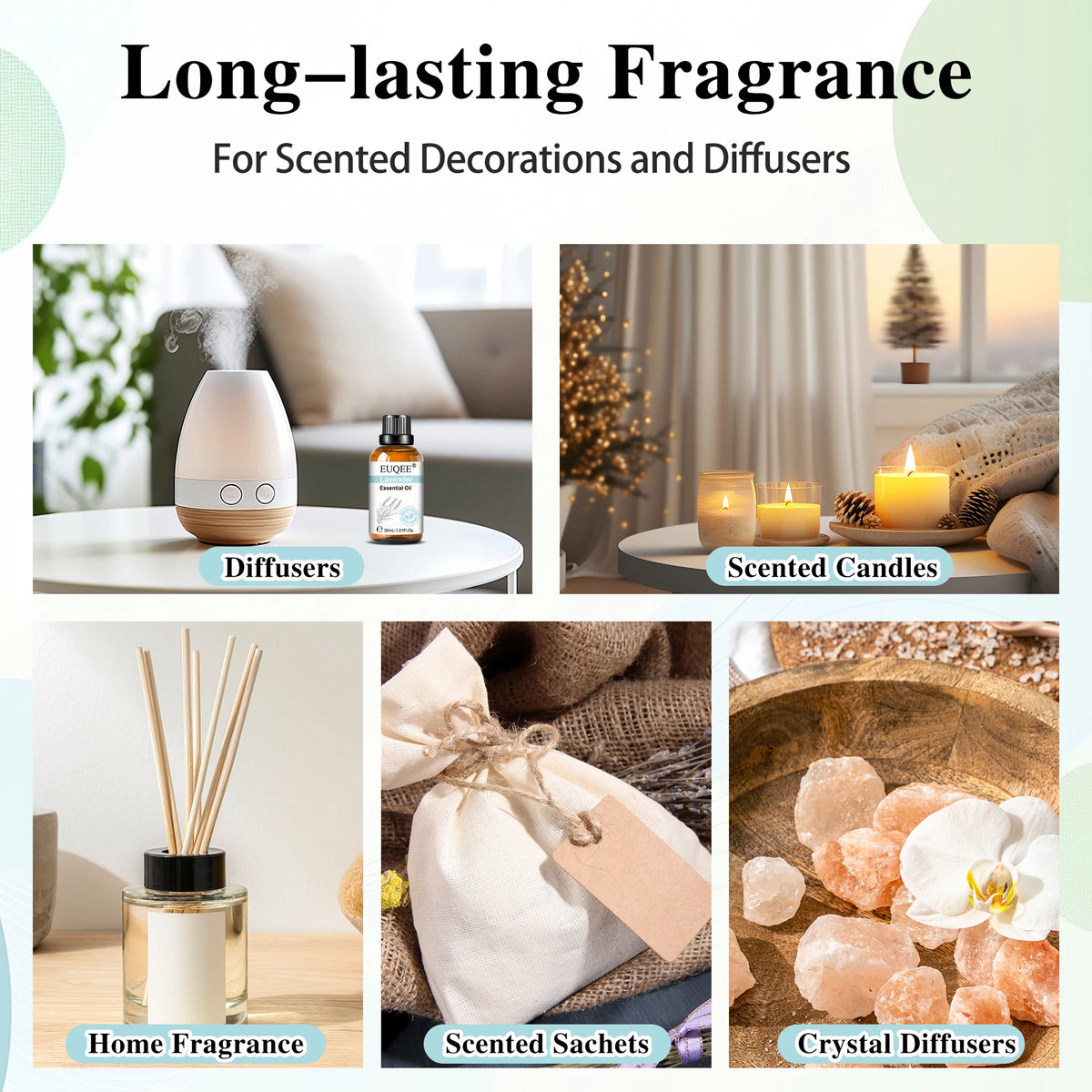 EUQEE Premium Essential Oils For Aromatherapy And Diffuser