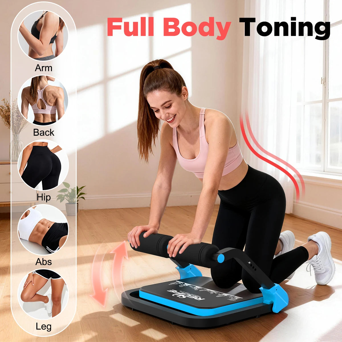 Relife Automatic Rebound Sit Up Machine Foldable Adjustable Core Trainer