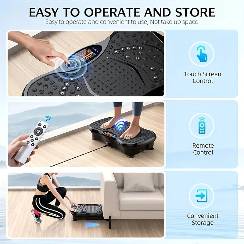 BZEQ Compact Vibration Exercise Platform With Resistance Bands