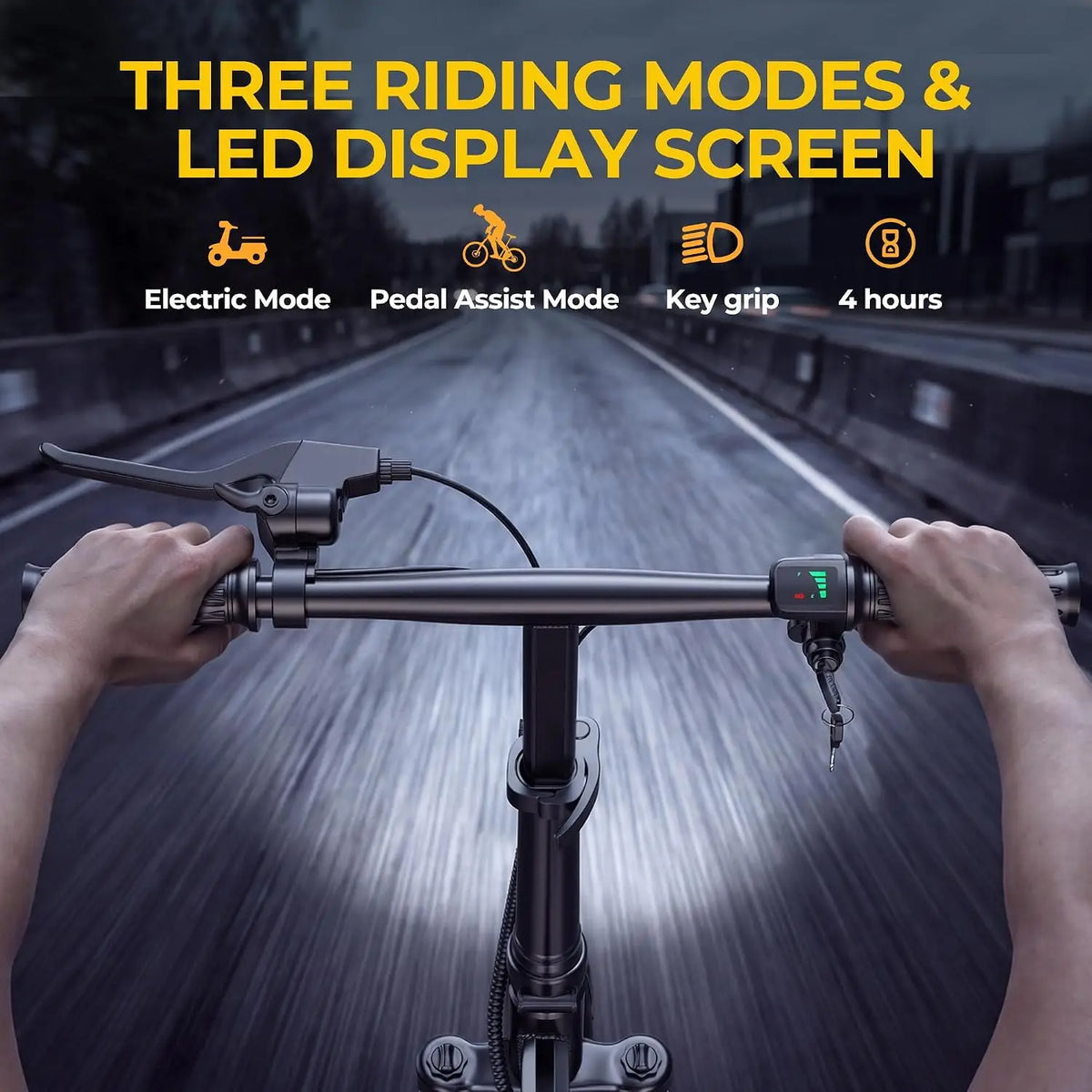 AOVOPRO Foldable Mini Electric Bike Dual Seat Long Range