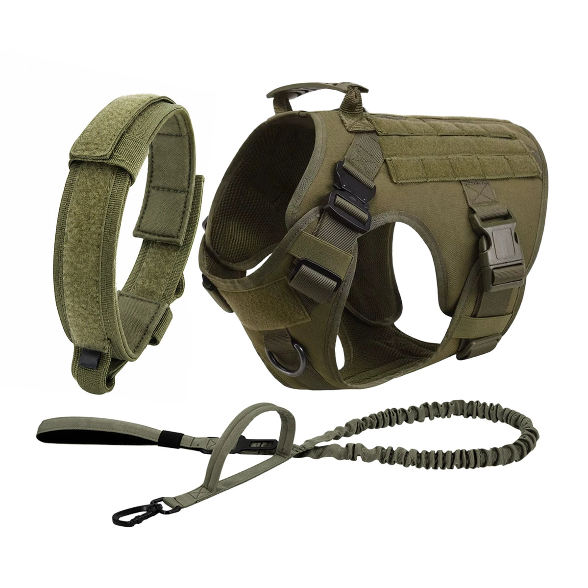PETRAVEL Tactical Molle Dog Harness With Quick Release Buckle