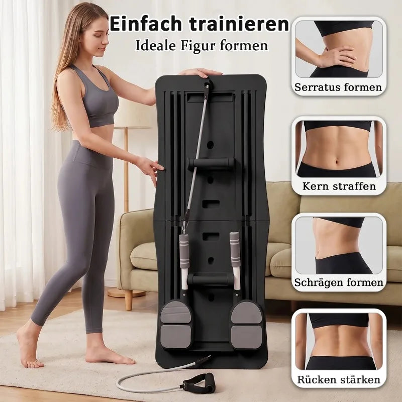 Foldable Home Workout Board With Resistance Bands and Knee Pad