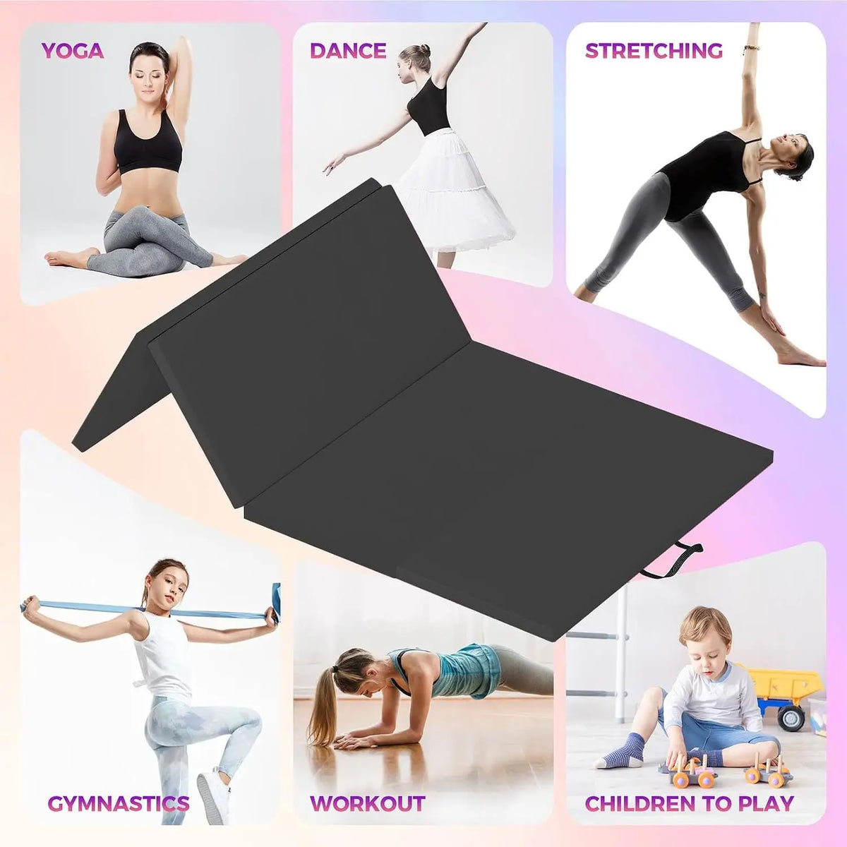 Portable Foldable High Density Non Slip Yoga Exercise Mat