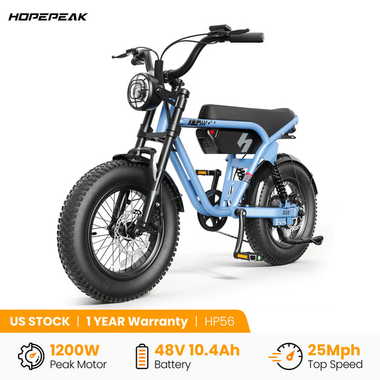 Hopepeak D10 Electric Mountain Bike With 1500W Motor Full Suspension