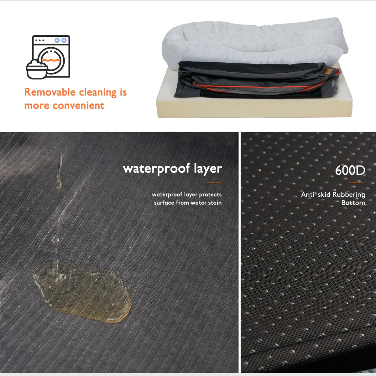 Bingopaw Soft Fleece Dog Bed Featuring Removable Washable Cover